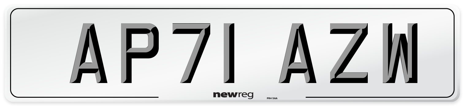 AP71 AZW Number Plate from New Reg
